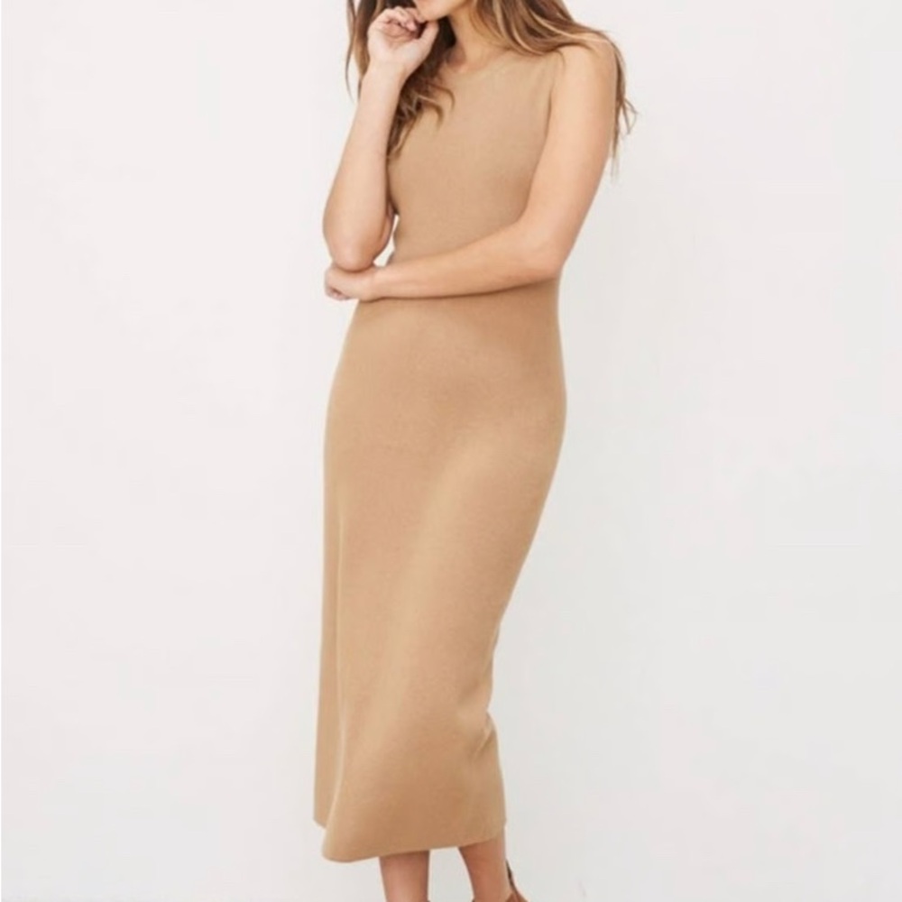 Jenni Kayne Tan Sleeveless Sweater Dress